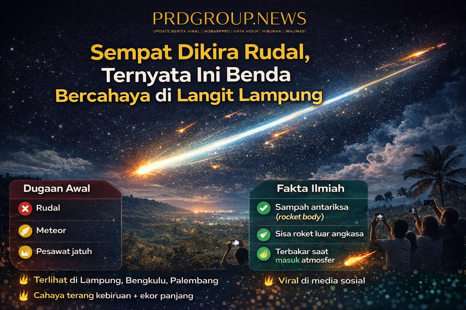 Sempat Dikira Rudal, Ternyata Ini Benda Bercahaya di Langit Lampung