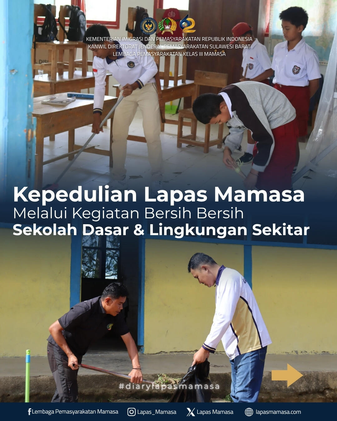 Kepedulian Lapas Mamasa Melalui Kegiatan Bersih Sekolah Dasar &amp; Sekitar