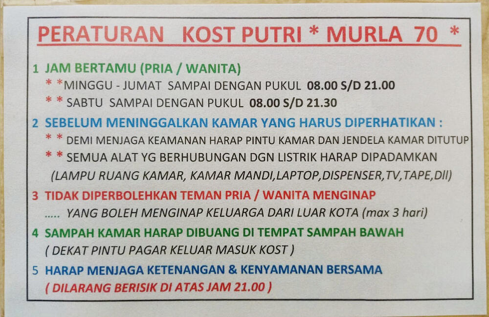 Kost Putri Dekat UNPAD Dipatiukur, ITENAS, Gedung Sate, Lapangan Gasibu
