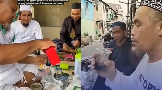 Viral Aksi Nyeleneh Pria Pakai Baju Muslim Minum Oli Mesin di Makassar, MUI Sulsel:..