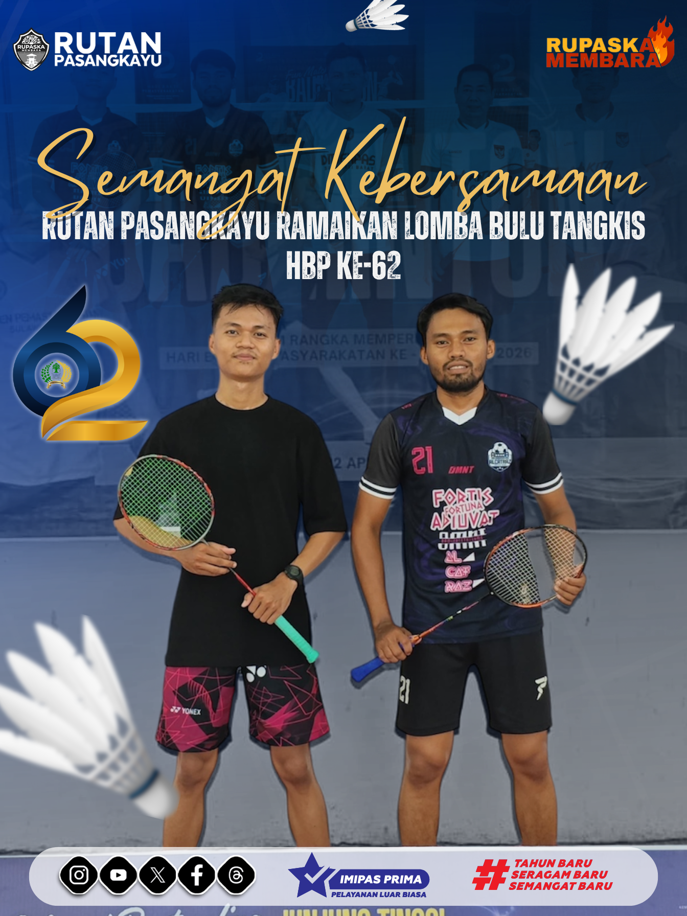 Semangat Kebersamaan, Rutan Pasangkayu Ramaikan Lomba Bulu Tangkis HBP ke-62