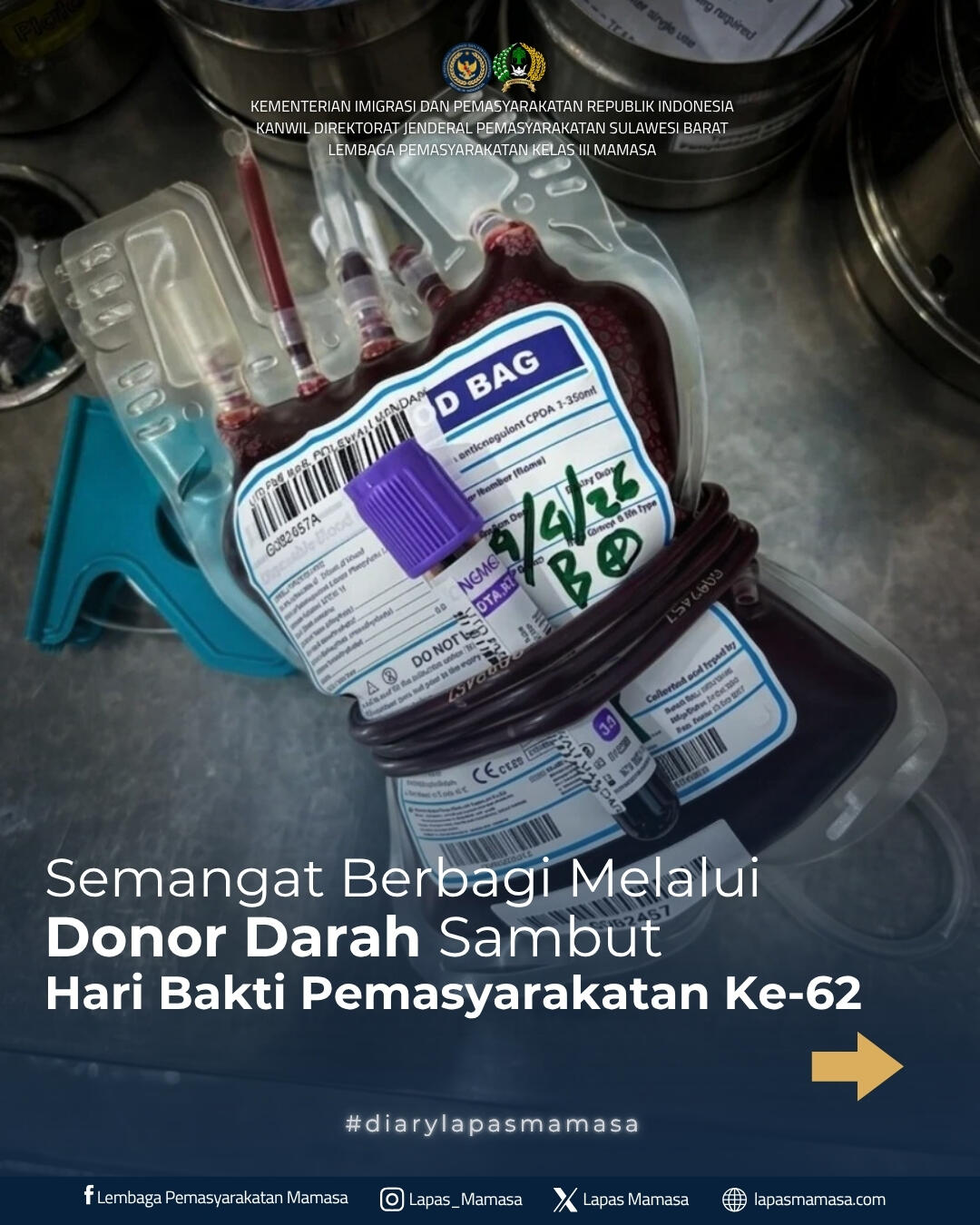 Semangat Berbagi Melalui Donor Darah Sambut Hari Bakti Pemasyarakatan Ke-62