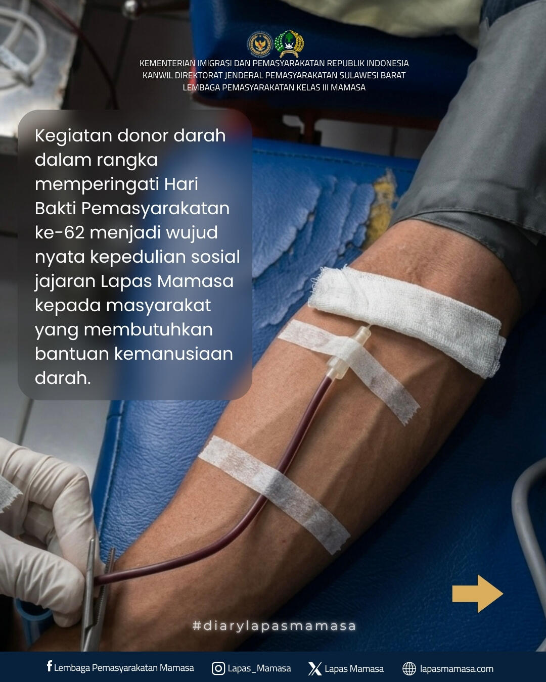 Semangat Berbagi Melalui Donor Darah Sambut Hari Bakti Pemasyarakatan Ke-62