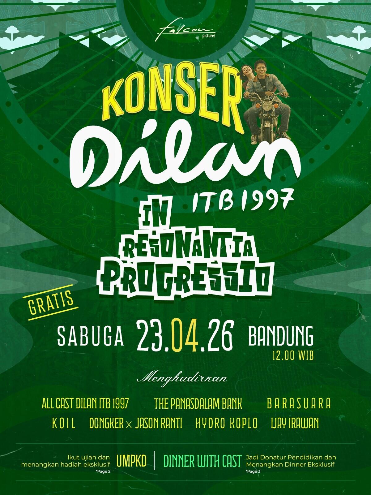 Falcon Pictures Gelar Konser Dilan ITB 1997 di Bandung, Gratis!