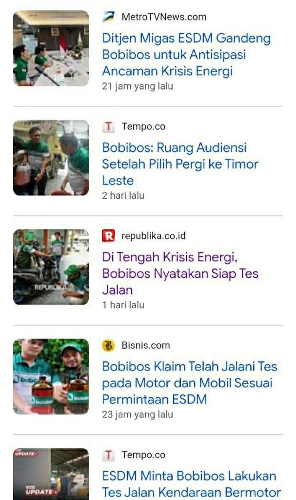 Bobibos Diklaim 100 Persen Nabati, Bukan Campuran Seperti E5 atau E10
