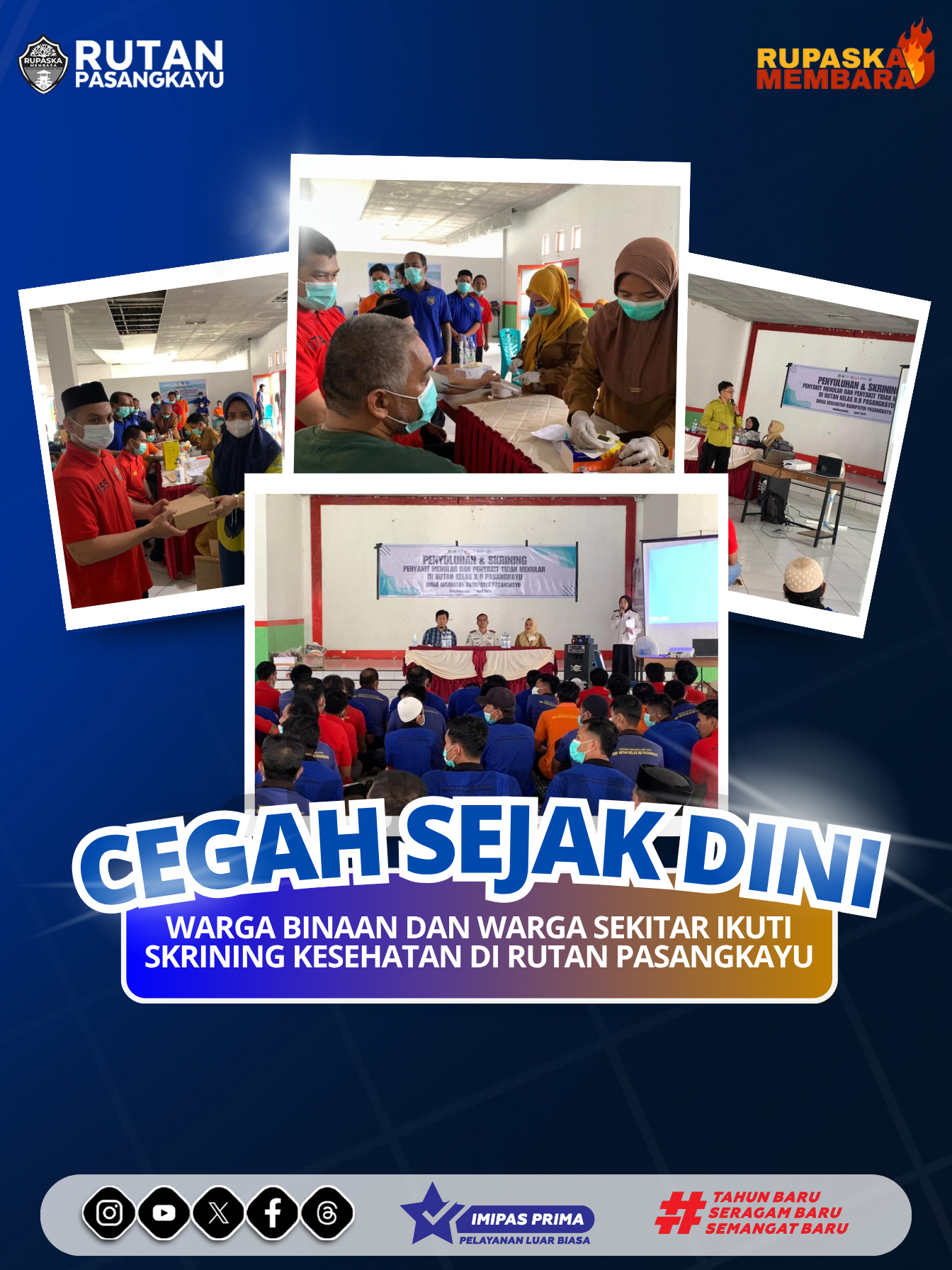 Warga Binaan dan Warga Sekitar Ikuti Skrining Kesehatan di Rutan Pasangkayu