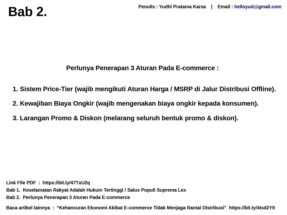 Perlunya Penerapan 3 Aturan Pada E-commerce