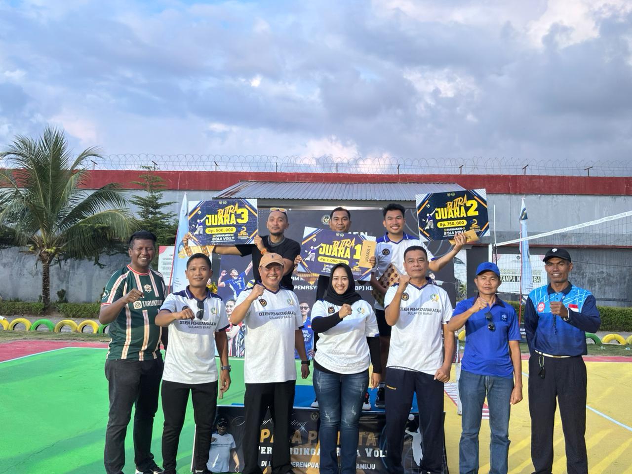 Rutan Majene Sabet Juara I Turnamen Tenis Meja pada Hari Bakti Pemasyarakatan Ke-62