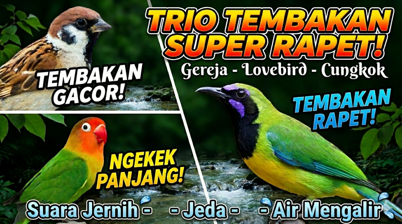 Masteran Murai Kombinasi Tembakan Super Rapat Greja Tarung - Lovebird - Cungkok
