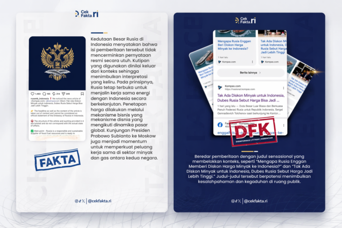 Rusia Luruskan Isu Enggan Beri Diskon Harga Minyak untuk Indonesia, Salah Kutip Media