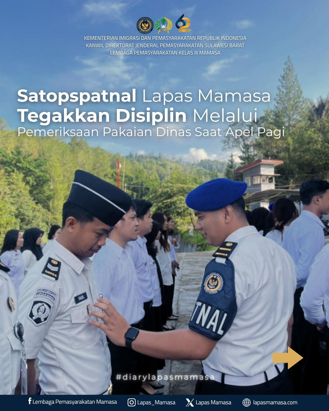 Satopspatnal Tegakkan Disiplin Melalui Pemeriksaan Pakaian Dinas Saat Apel Pagi
