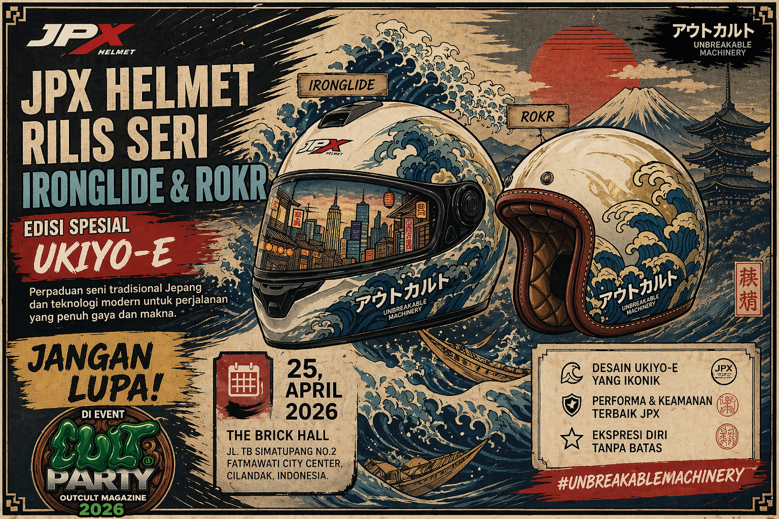 Auto Ganteng! Helm JPX ROKR &amp; Ironglide Edisi Jepang Siap Mejeng di Outcult