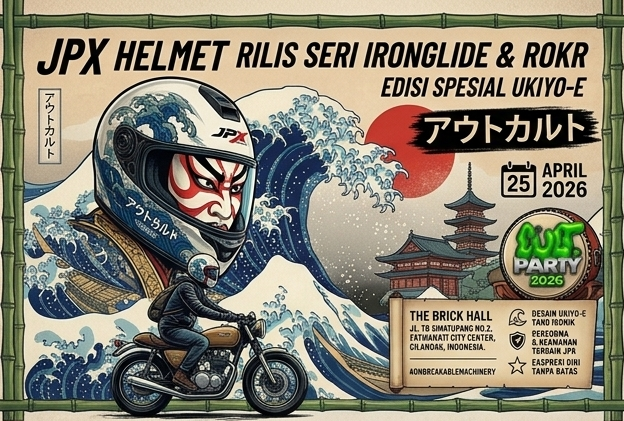 Siap-Siap Khilaf! Helm JPX Ironglide &amp; ROKR Tema Ukiyo-E Rilis di Event Outcult