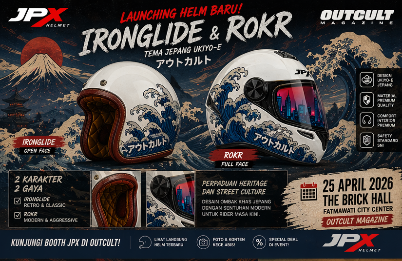 Mewah! Helm JPX Ironglide &amp; ROKR Bawa Vibes Jepang ke Jalanan Indonesia