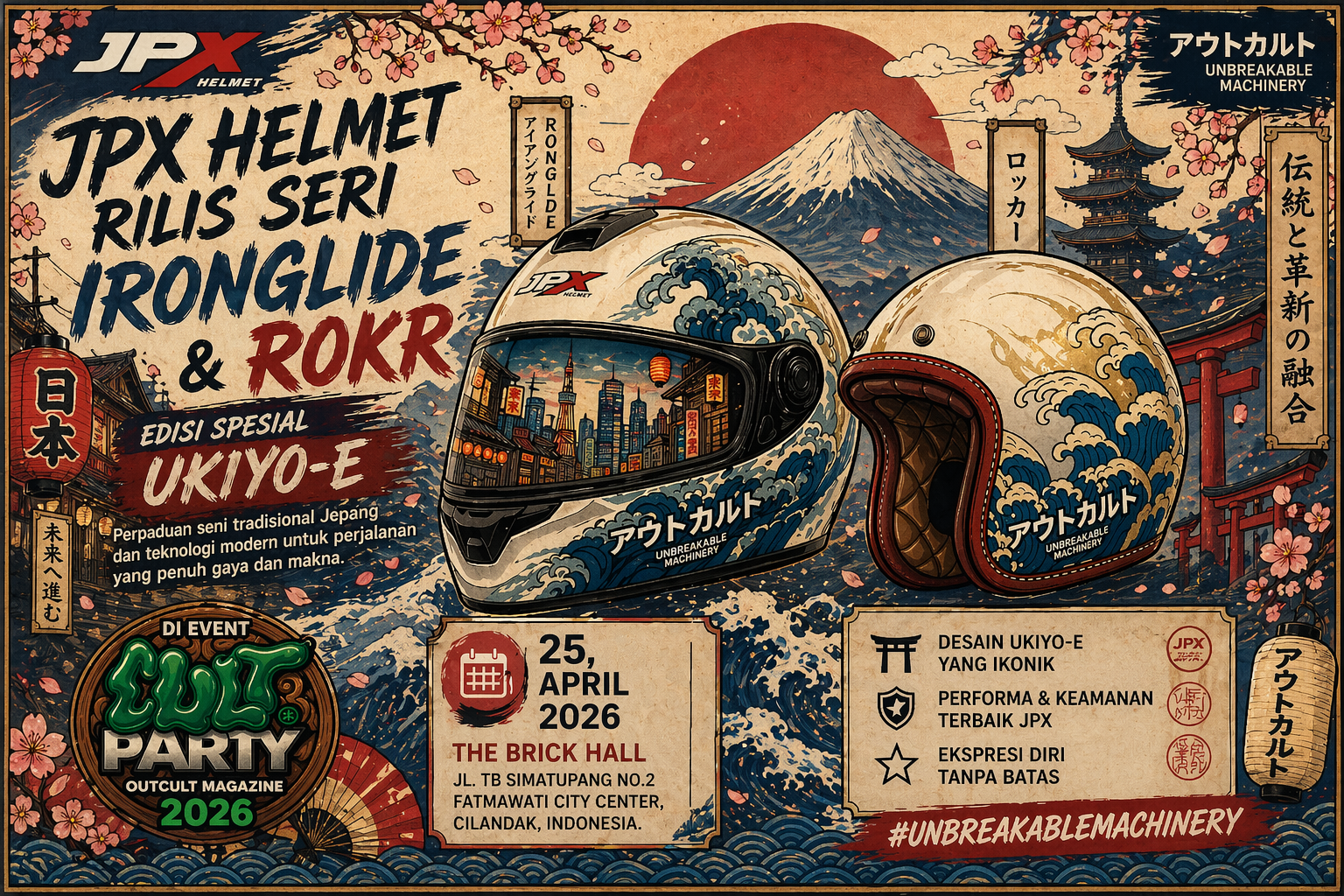 Review Singkat Helm JPX Ironglide & ROKR Tema Jepang. Desainnya Kelas Banget!