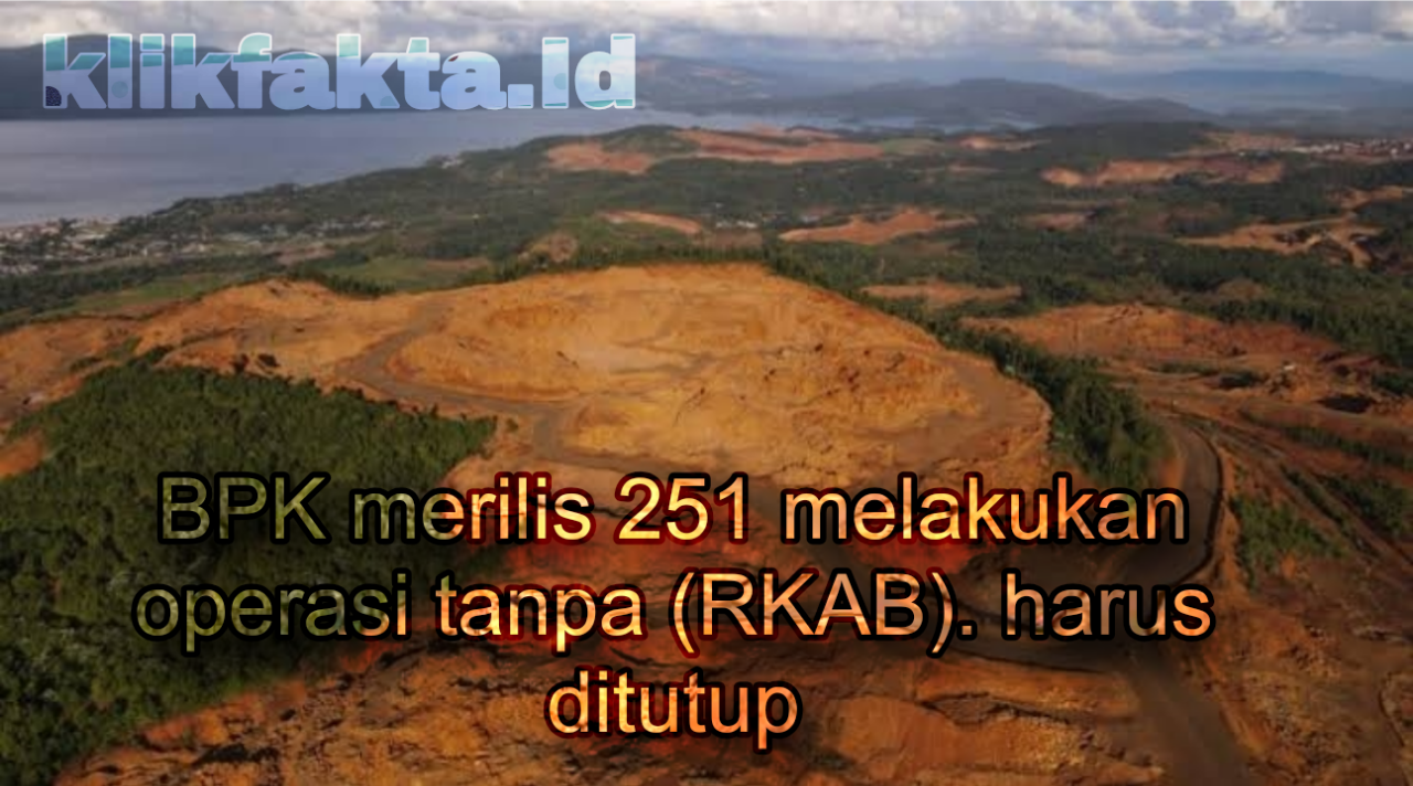 BPK Menemukan 251 Pemegang IUP Operasi Tanpa (RKAB)