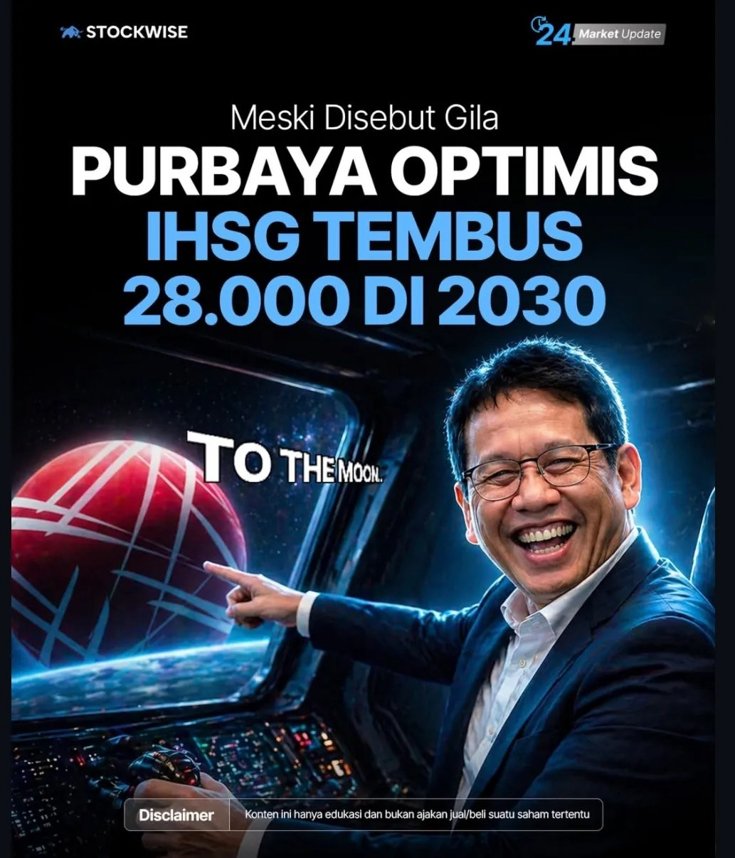 Meski Dibilang Gila, Purbaya Pede IHSG Bisa Tembus 28.000 di 2030 