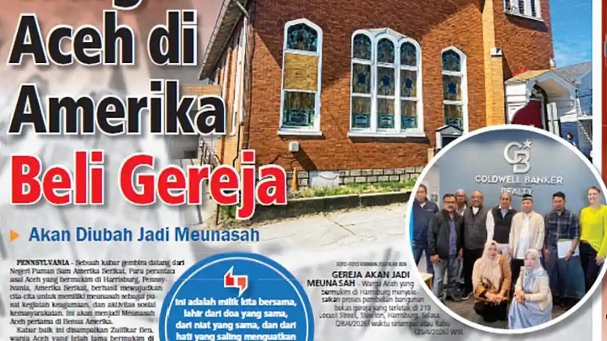 Warga Aceh di Amerika Beli Gereja, Akan Diubah Jadi Meunasah