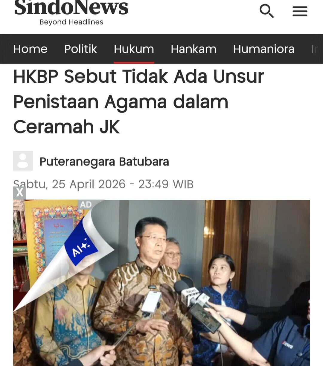 Tokoh Katolik Sebut Video JK Diedit, Pastikan Tak Ada Agama Ajarkan Kekerasan