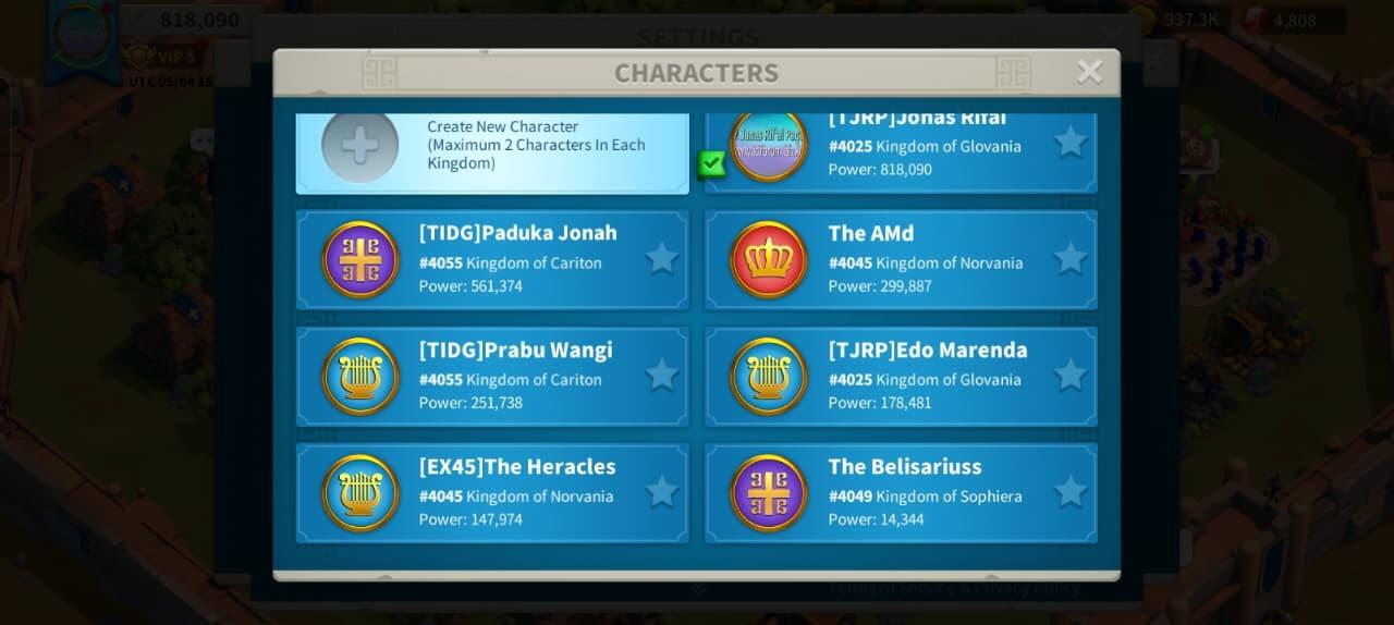 (WORO-WORO) FOR SELL : 7 Akun Game Rise Of Kingdoms Murah Meriah...!