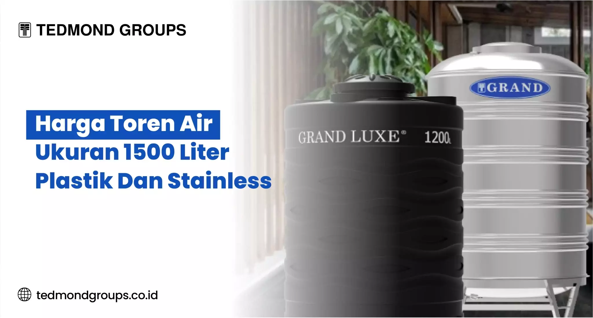 Harga Toren Air Ukuran 1500 Liter Plastik dan Stainless