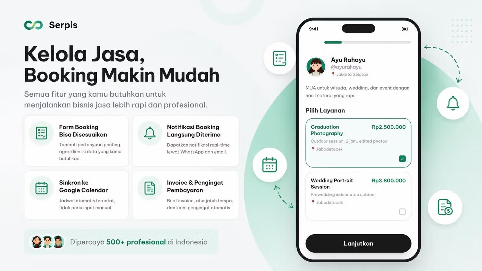 Serpis - Aplikasi booking online gratis untuk Makeup artist, guru les, dan bisnis