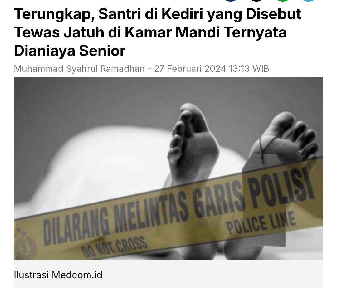 Santri di Gresik Bunuh Diri, Diduga karena Malu Ditegur Pengasuh
