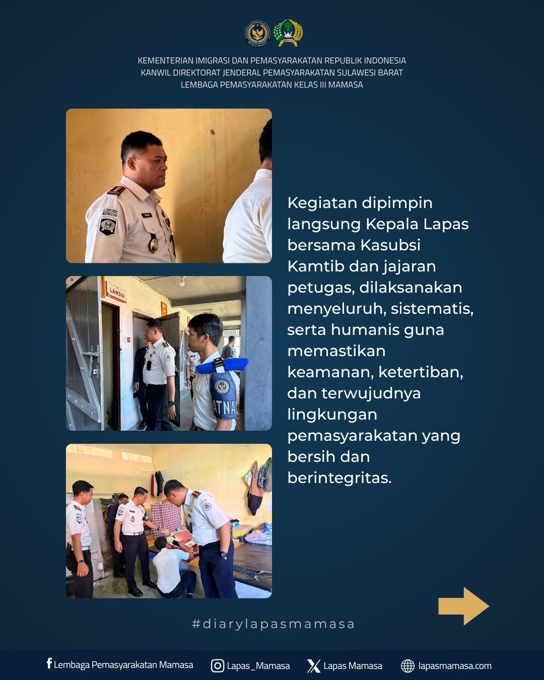 Penggeledahan hunian wujud ikrar bersih dari HP ilegal, narkoba, penipuan
