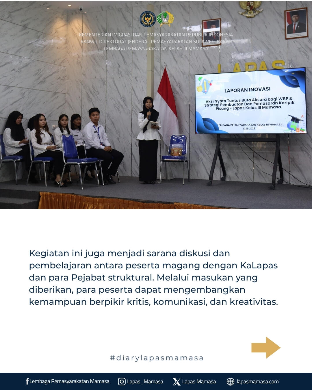 Inovasi Peserta Magang Lapas Mamasa Hadirkan Dampak Positif Berkelanjutan