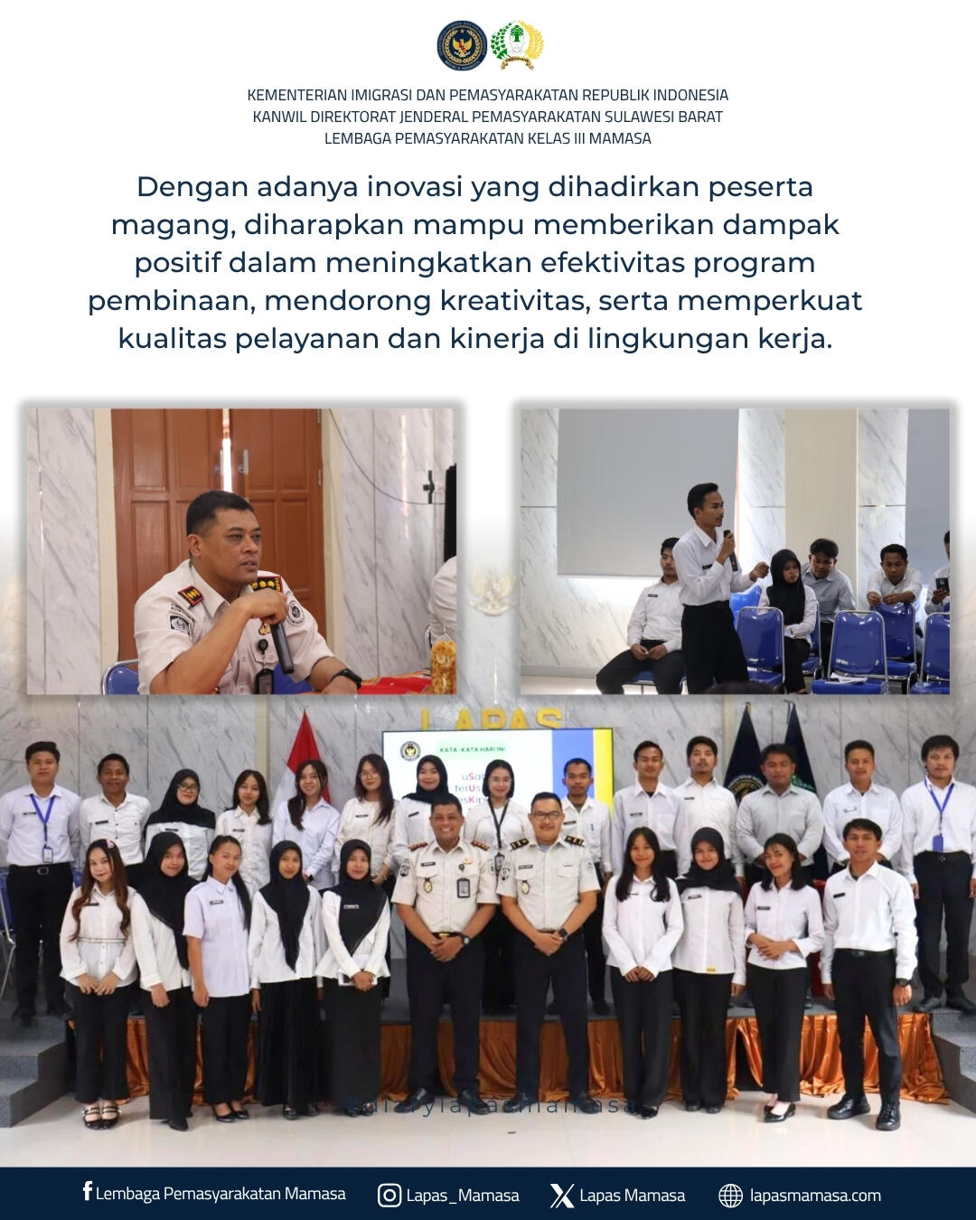 Inovasi Peserta Magang Lapas Mamasa Hadirkan Dampak Positif Berkelanjutan