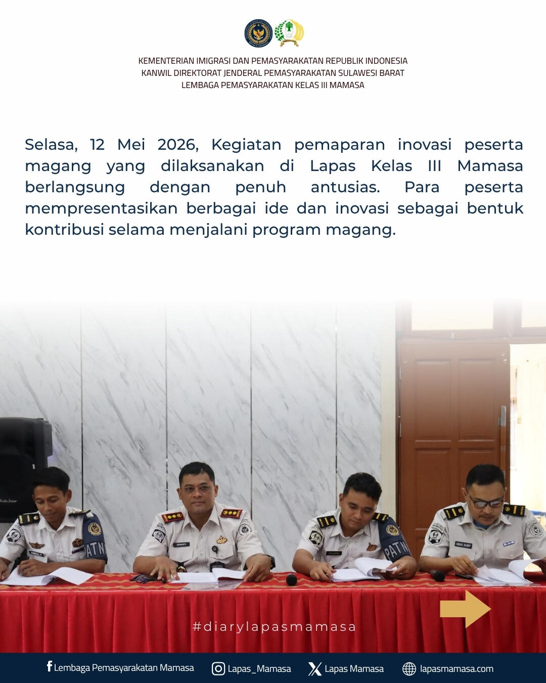 Inovasi Peserta Magang Lapas Mamasa Hadirkan Dampak Positif Berkelanjutan