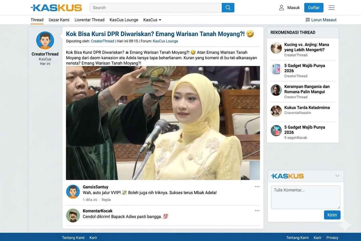 Kok Bisa Kursi DPR Diwariskan? Emang Warisan Tanah Moyang?!