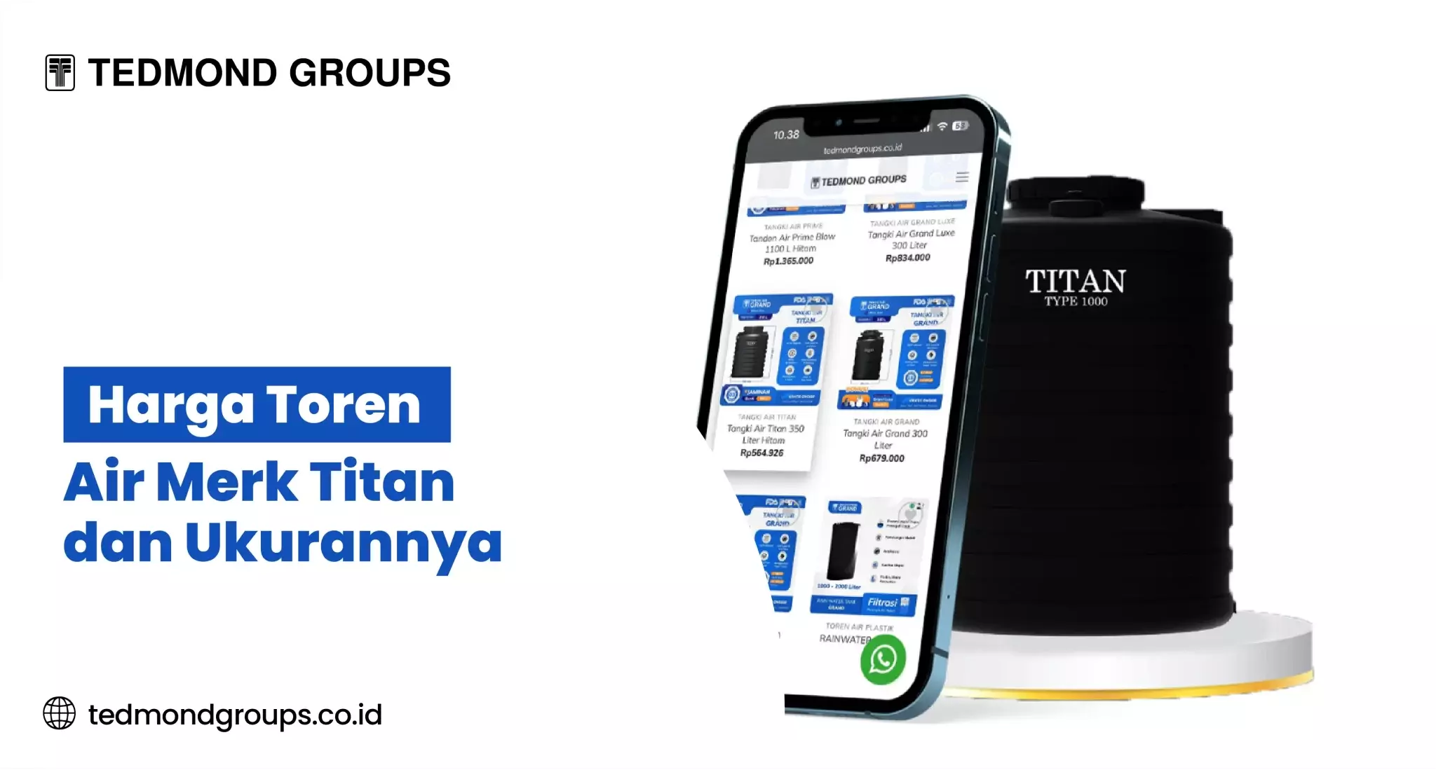 Harga Toren Air Merk Titan dan Ukurannya