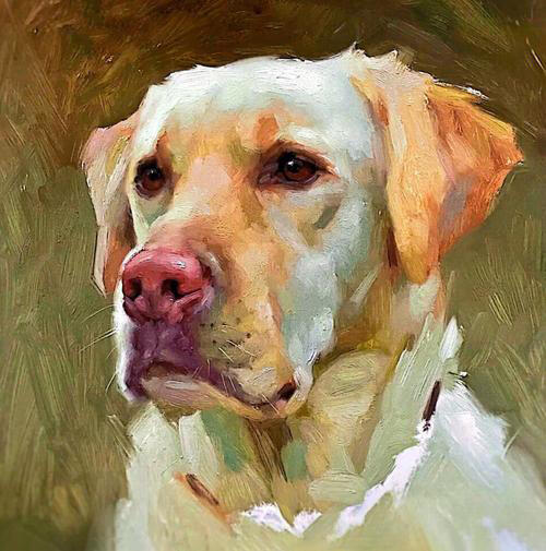 British Bulldog Oil Painting