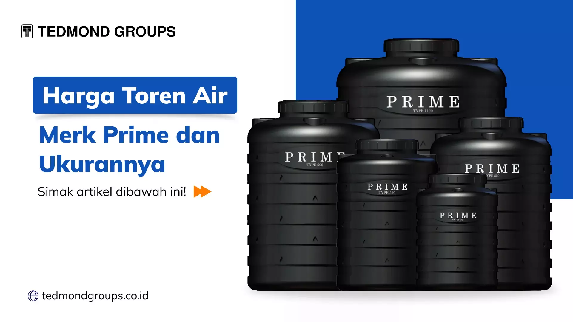 Harga Toren Air Merk Prime dan Ukurannya