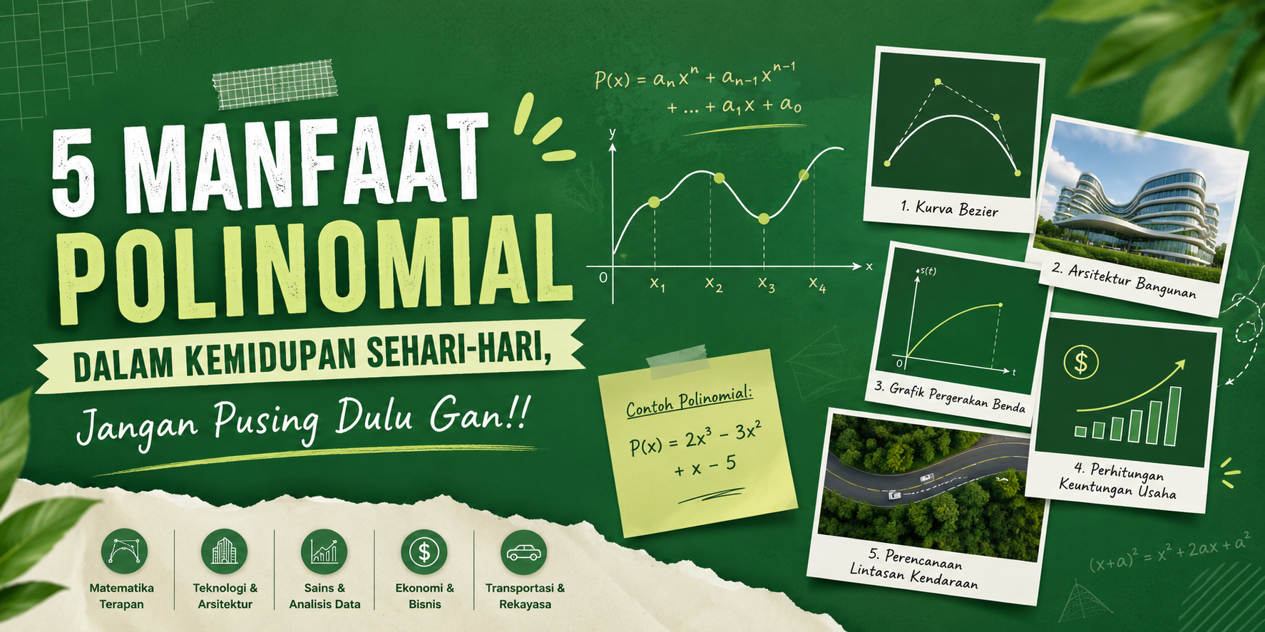 5 Manfaat Polinomial Dalam Kehidupan Sehari-hari, Jangan Pusing Dulu Gan!!