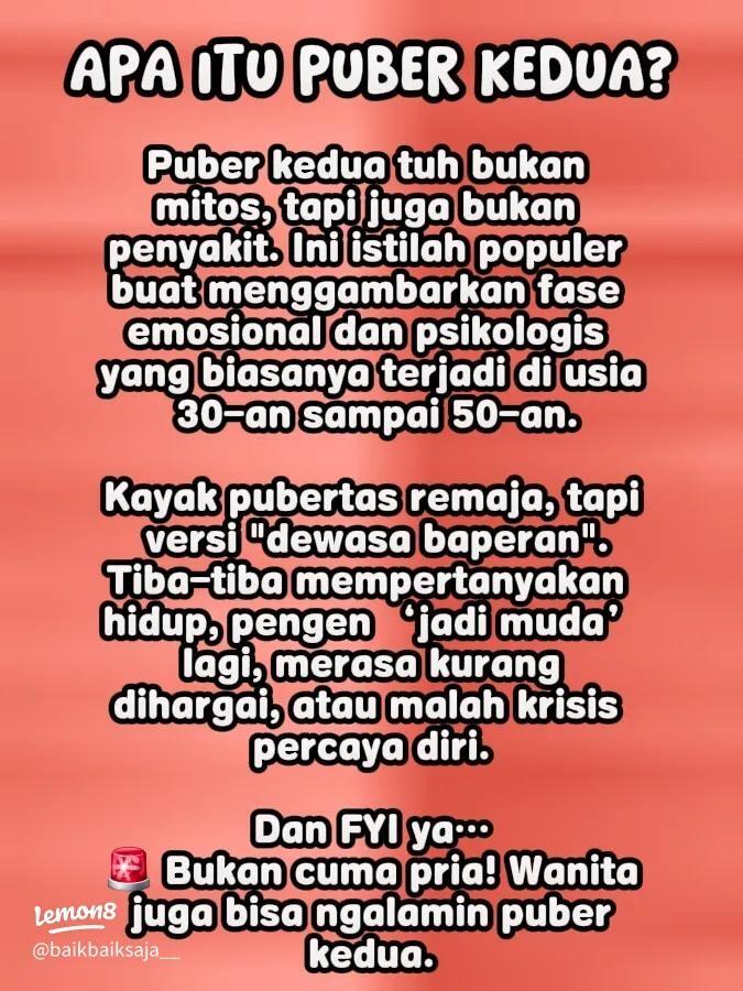 Puber Kedua Itu Mitos Atau Fakta!