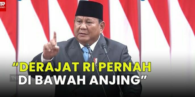 Prabowo Sebut Derajat Indonesia Pernah Ditempatkan di Bawah Anjing