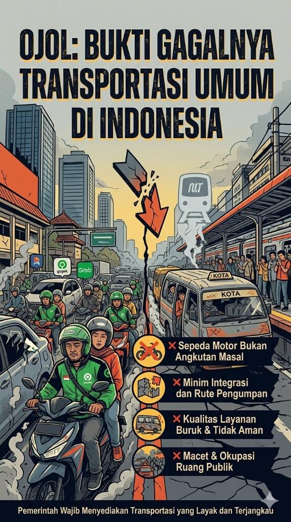 Potongan Ojol 8%, Bukti Transportasi Di Indonesia Masih Buruk