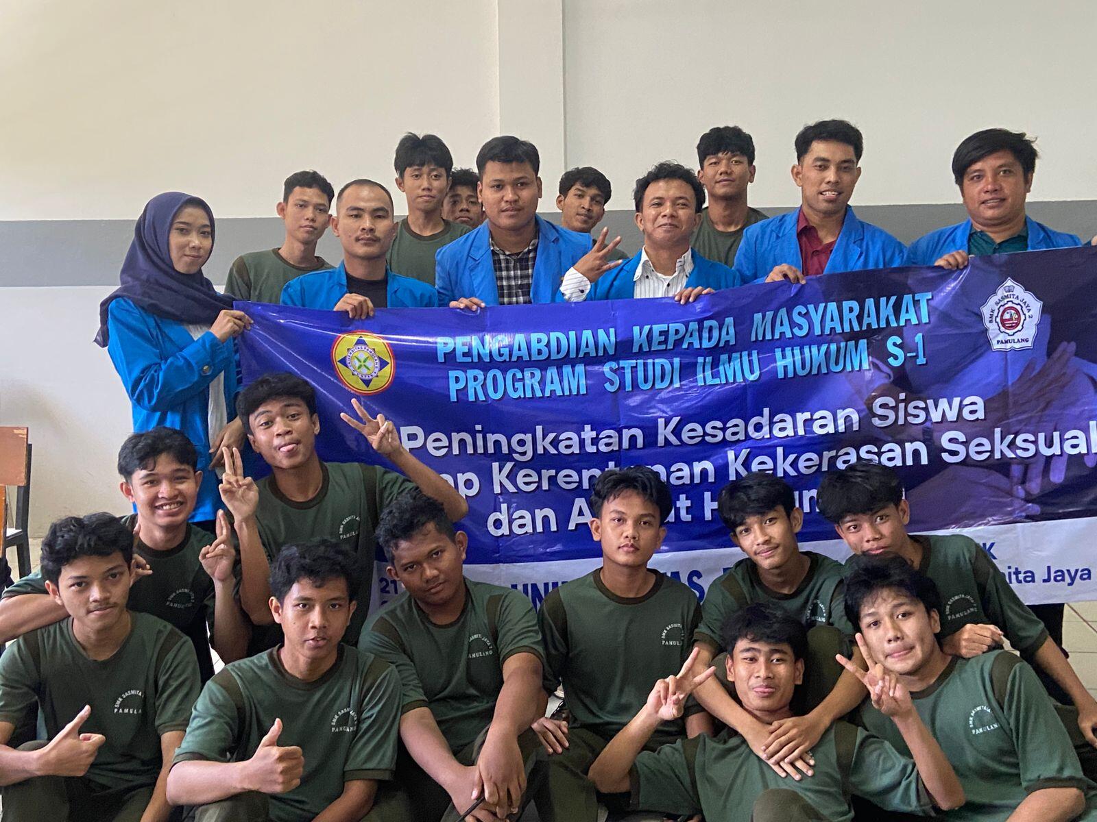Mahasiswa Hukum UNPAM Suarakan Bebas Kekerasan Seksual di SMK Sasmita Jaya 2