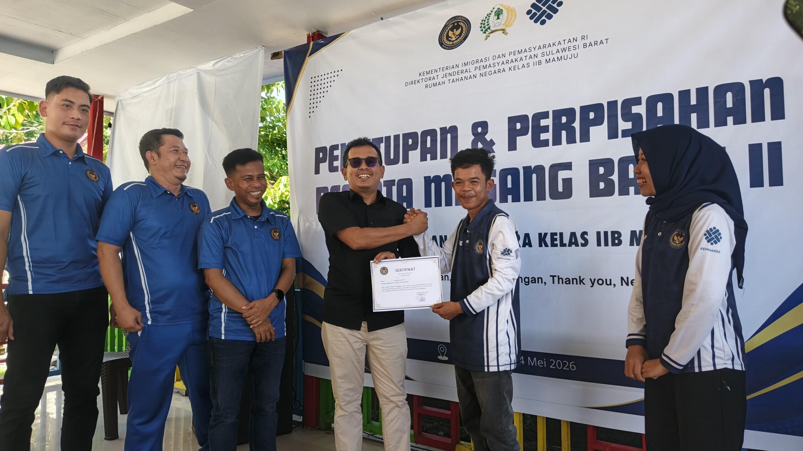 Rutan Mamuju Tutup Program Magang Kemenaker Batch II