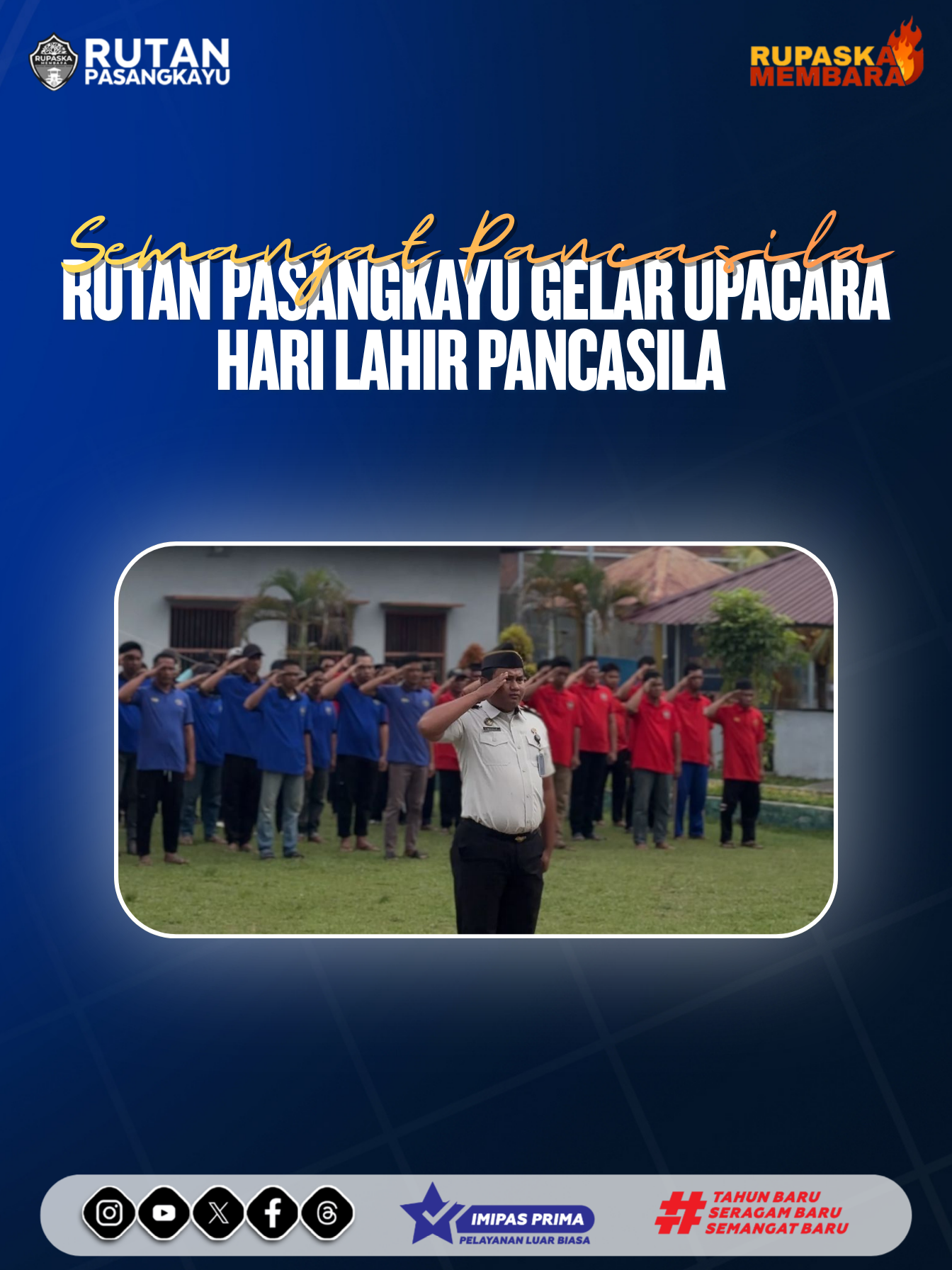 Semangat Pancasila, Rutan Pasangkayu Gelar Upacara Hari Lahir Pancasila 
