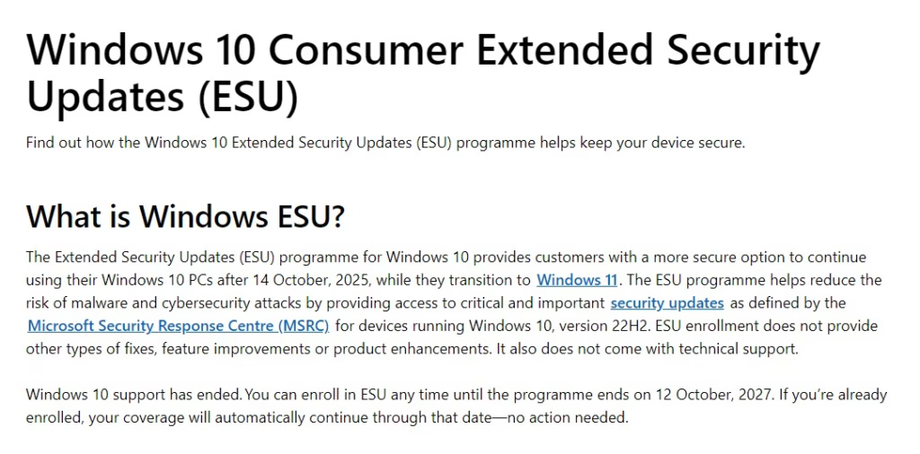 Dukungan Windows 10 diperpanjang hingga 2027?