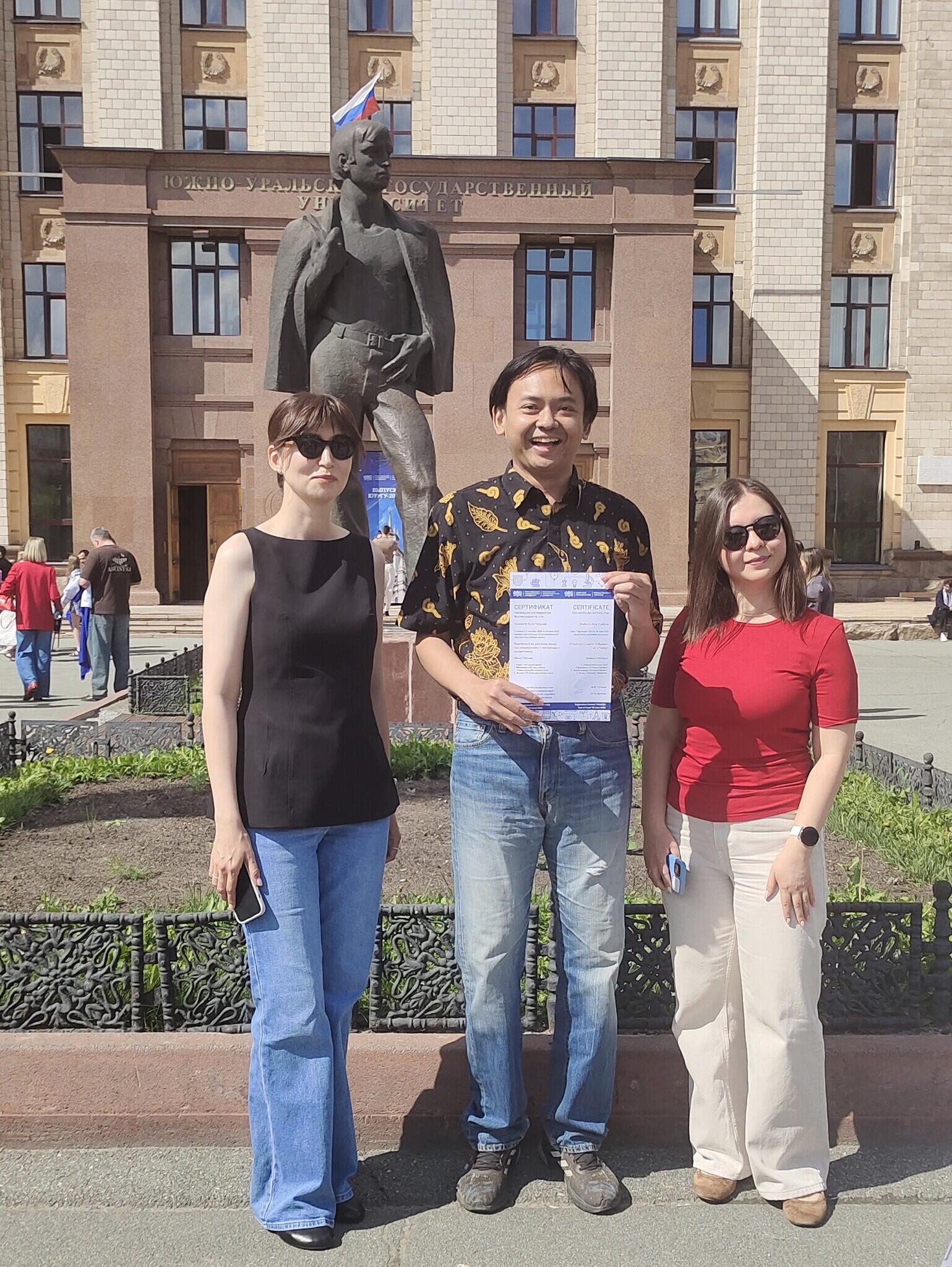 ARYA PRADANA BUDIARTO : PASSED FIRST YEAR OF PhD STUDY AT SOUTH URAL STATE UNIVERSITY