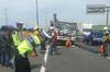 Truk Terguling di Tol Semanggi