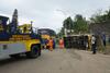 Tak Kuat Menanjak, Bus Terguling di Puncak 5 Penumpang Luka-luka