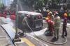 VW Combi Antik Hangus Terbakar Dekat Penyekatan Ganjil Genap di Simpang Dago Bandung