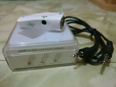 Jual converter HDMI TO VGA plus port audio