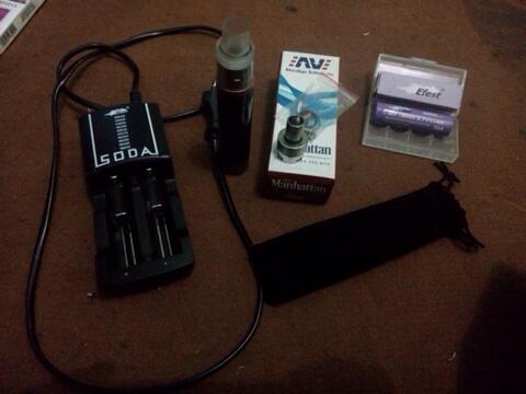 1. Manhattan carbon copper (full set) + sarung vape , vape rokok elektrik, vaping