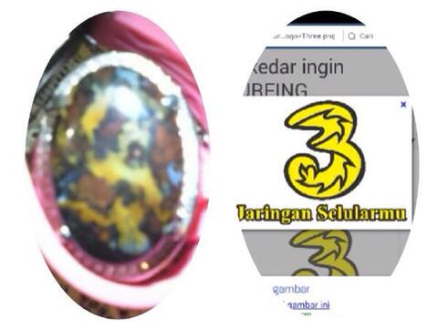 batu gambar loney tunes dan lambang three